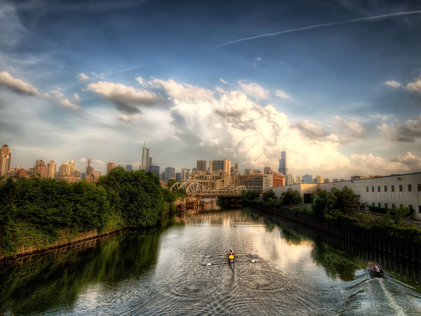 Download wallpaper 1400x1050 chicago, illinois, river, hdr standard 4:3 ...