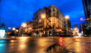 Preview wallpaper chicago, illinois, street, evening, hdr