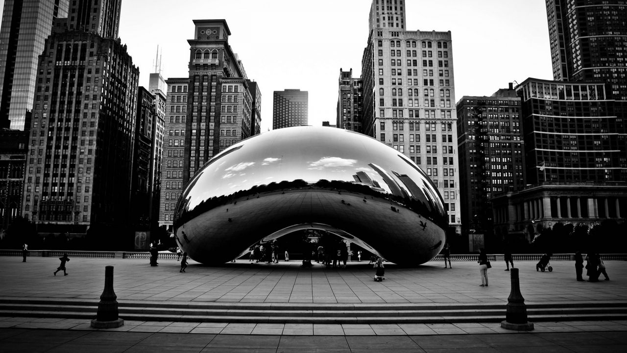 Wallpaper chicago, millennium park, usa, skyscrapers, entrance