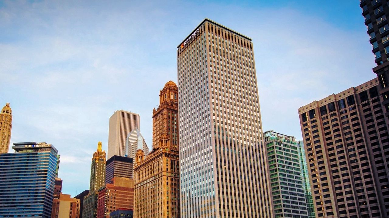 Wallpaper chicago, skyscrapers, sky, buildings