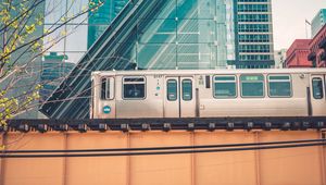 Preview wallpaper chicago, usa, train, bridge