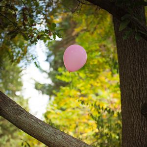 Preview wallpaper child, balloon, dress, holiday, tree