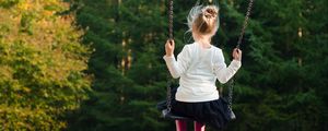 Preview wallpaper child, girl, swing, happiness, childhood