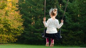 Preview wallpaper child, girl, swing, happiness, childhood