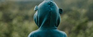 Preview wallpaper child, hoody, hood, back, green, clothes