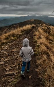 Preview wallpaper child, mountains, walk