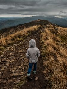 Preview wallpaper child, mountains, walk