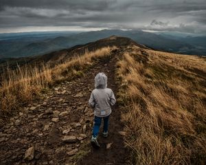 Preview wallpaper child, mountains, walk