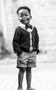 Preview wallpaper child, stylish, boy, bw