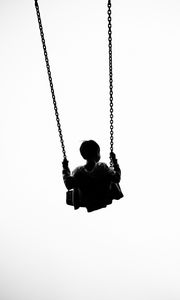 Preview wallpaper child, swing, minimalism, bw