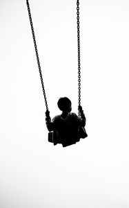 Preview wallpaper child, swing, minimalism, bw