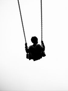 Preview wallpaper child, swing, minimalism, bw