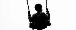 Preview wallpaper child, swing, minimalism, bw