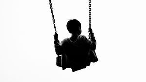 Preview wallpaper child, swing, minimalism, bw