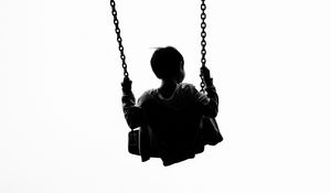 Preview wallpaper child, swing, minimalism, bw