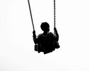 Preview wallpaper child, swing, minimalism, bw