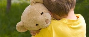 Preview wallpaper child, toy, teddy bear, mood