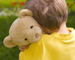 Preview wallpaper child, toy, teddy bear, mood