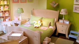 Preview wallpaper children, room, bedroom, bed, dolls, interior, tables, lamps