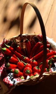 Preview wallpaper chili, pepper, basket, shadow