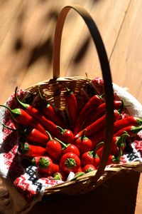 Preview wallpaper chili, pepper, basket, shadow