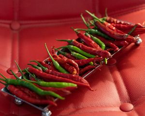 Preview wallpaper chili pepper, pepper, vegetables, tray