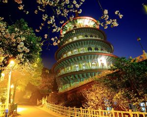 Preview wallpaper china, building, evening, trees