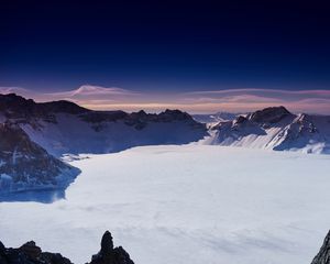 Preview wallpaper china, changbai, winter, mountains, sky