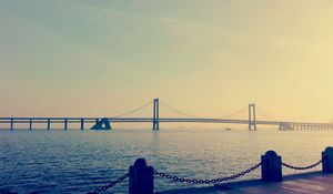 Preview wallpaper china, dalian, bridge, bay, sea