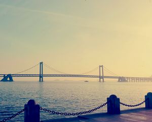 Preview wallpaper china, dalian, bridge, bay, sea