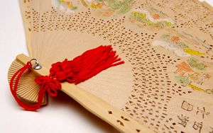 Preview wallpaper china, fan, red, brush