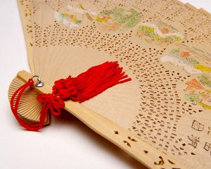 Preview wallpaper china, fan, red, brush