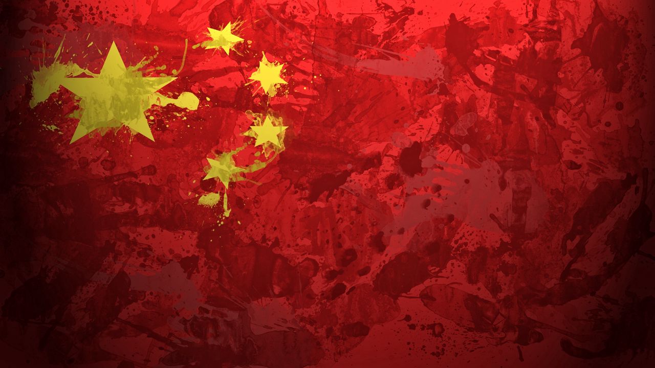 Wallpaper china, flag, background, texture, paint, stains