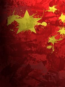 Preview wallpaper china, flag, background, texture, paint, stains