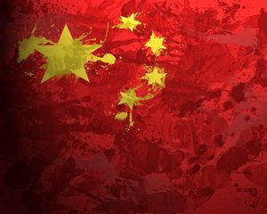 Preview wallpaper china, flag, background, texture, paint, stains