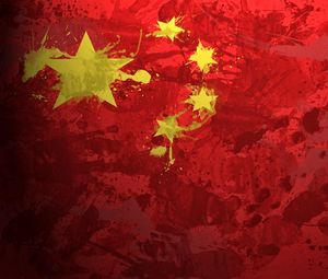 Preview wallpaper china, flag, background, texture, paint, stains