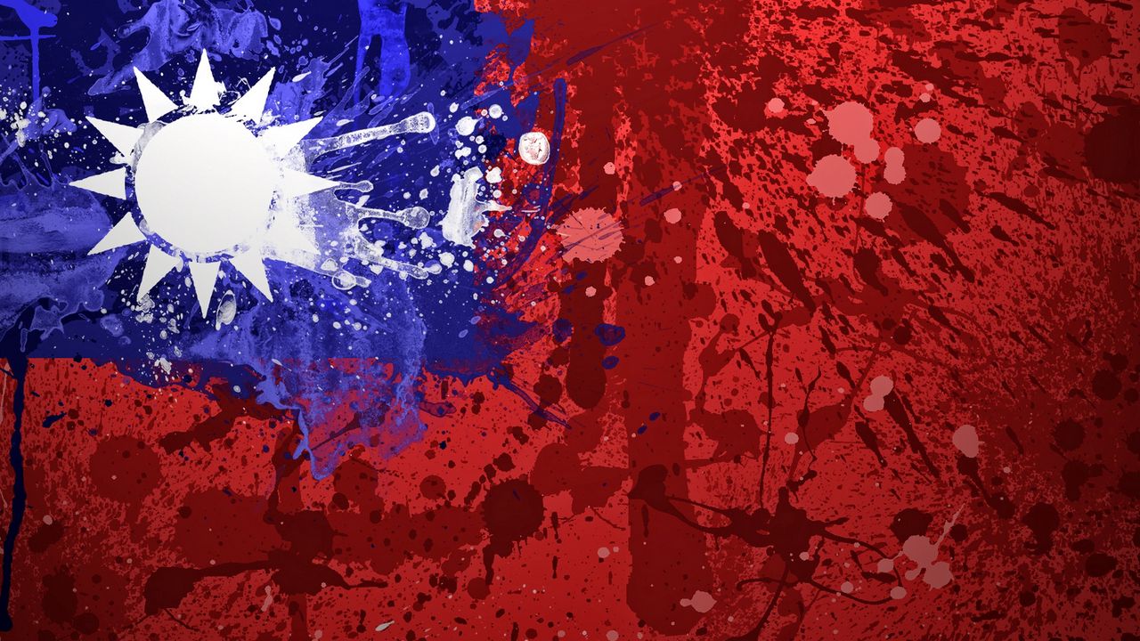 Wallpaper china, flag, texture, background, paint, stains
