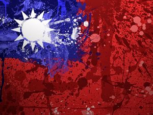 Preview wallpaper china, flag, texture, background, paint, stains