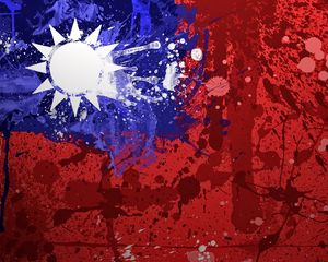 Preview wallpaper china, flag, texture, background, paint, stains