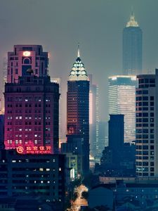 Preview wallpaper china, hong kong, buildings, city, night