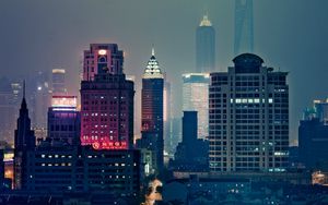 Preview wallpaper china, hong kong, buildings, city, night