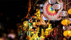 Preview wallpaper china, lanterns, colorful, night