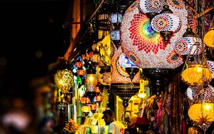 Preview wallpaper china, lanterns, colorful, night