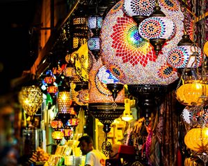 Preview wallpaper china, lanterns, colorful, night