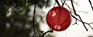 Preview wallpaper chinese lantern, branch, tree