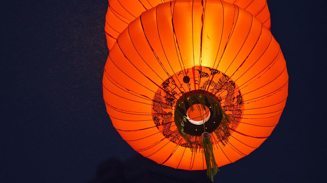 Wallpaper chinese lantern, flashlight, light, dark