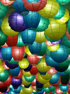 Preview wallpaper chinese lanterns, lanterns, colorful