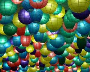 Preview wallpaper chinese lanterns, lanterns, colorful