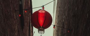 Preview wallpaper chinese lanterns, lanterns, garland, buildings, red