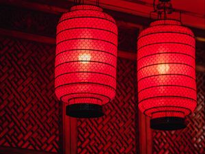 Preview wallpaper chinese lanterns, lanterns, light, red